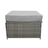 Conjunto de Jardim em Rattan 11 Lugares com Mesa de Fogo a Gás – Cinzento