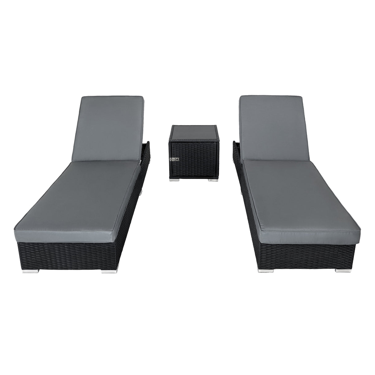 Conjunto de Espreguiçadeiras de Jardim em Rattan