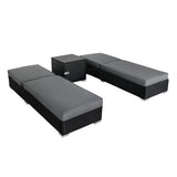 Conjunto de Espreguiçadeiras de Jardim em Rattan