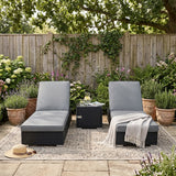 Conjunto de Espreguiçadeiras de Jardim em Rattan