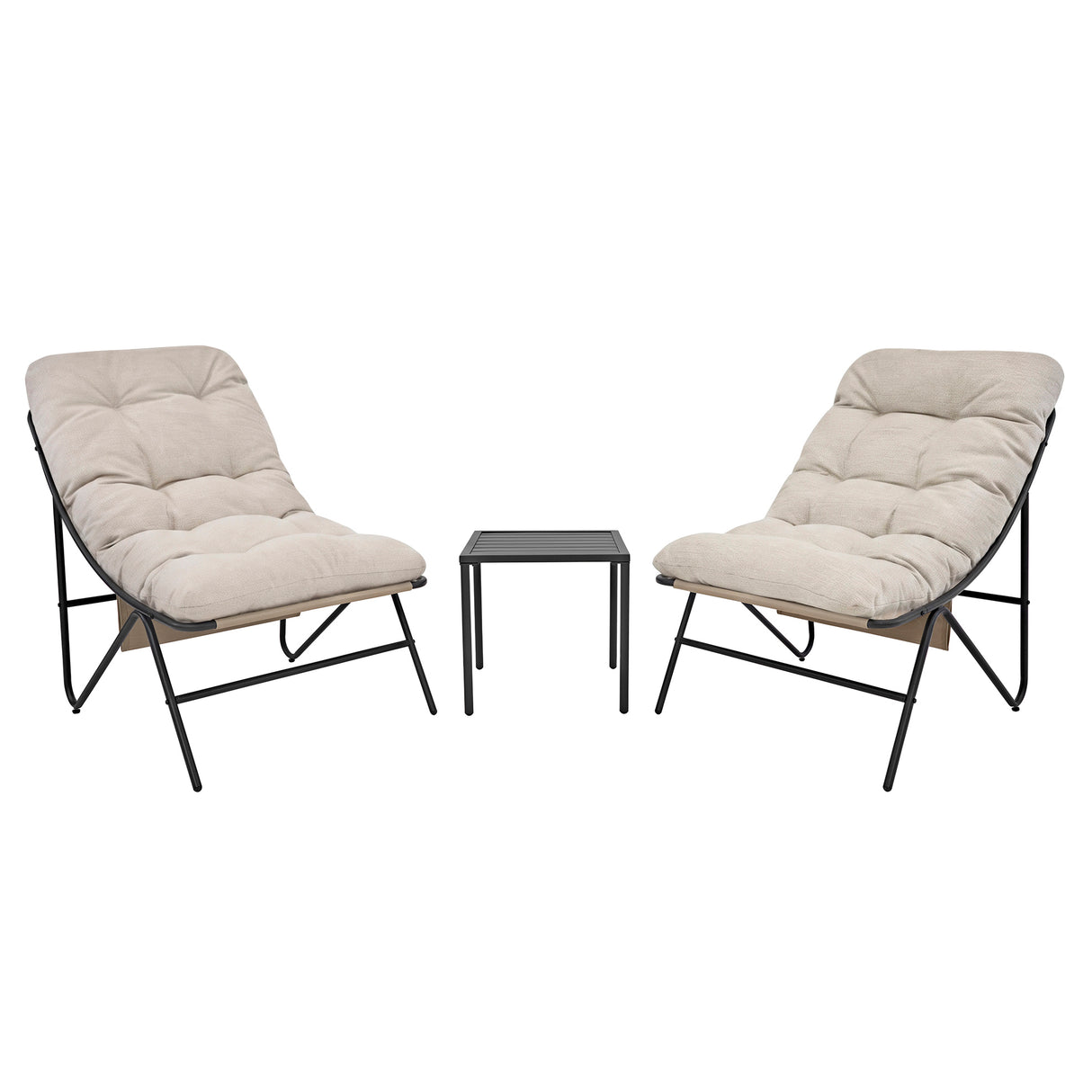 Conjunto de Jardim de 3 Peças – Cinzento e Creme - view 2