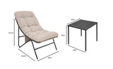 Conjunto de Jardim de 3 Peças – Cinzento e Creme - view 5