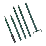 Nivelador de relva de 100 cm em verde, composto por quatro hastes metálicas, com acabamento liso e textura resistente, ideal para jardinagem