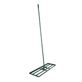 Nivelador de relva de 100 cm em verde, com estrutura metálica longa e base retangular, ideal para nivelar gramados e jardins