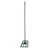 Nivelador de relva verde de 100 cm com base retangular e cabo longo, ideal para nivelar gramados e superfícies de jardim