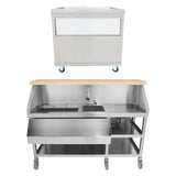 Pack Estação de Cocktails Móvel com Carro de Gelo 80 cm