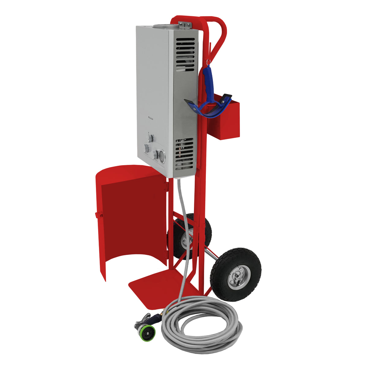 Duche Portátil para Cavalos e Máquina de Tosquiar Sem Fios - Vermelho
