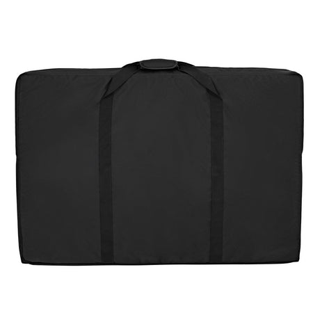 Bolsa de transporte preta, retangular, com alças largas e costura reforçada, ideal para armazenar e transportar equipamentos com segurança