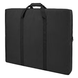Bolsa de transporte preta, retangular, com alças largas e zíper, ideal para proteger e transportar itens com segurança e estilo