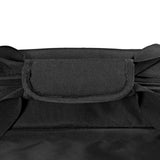 Bolsa preta de material resistente, com fecho de zíper e alças acolchoadas, ideal para uso diário e transporte de objetos pessoais