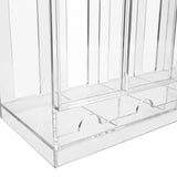 Organizador de acrílico transparente com divisórias retas, ideal para armazenar maquiagem e acessórios de forma elegante e prática