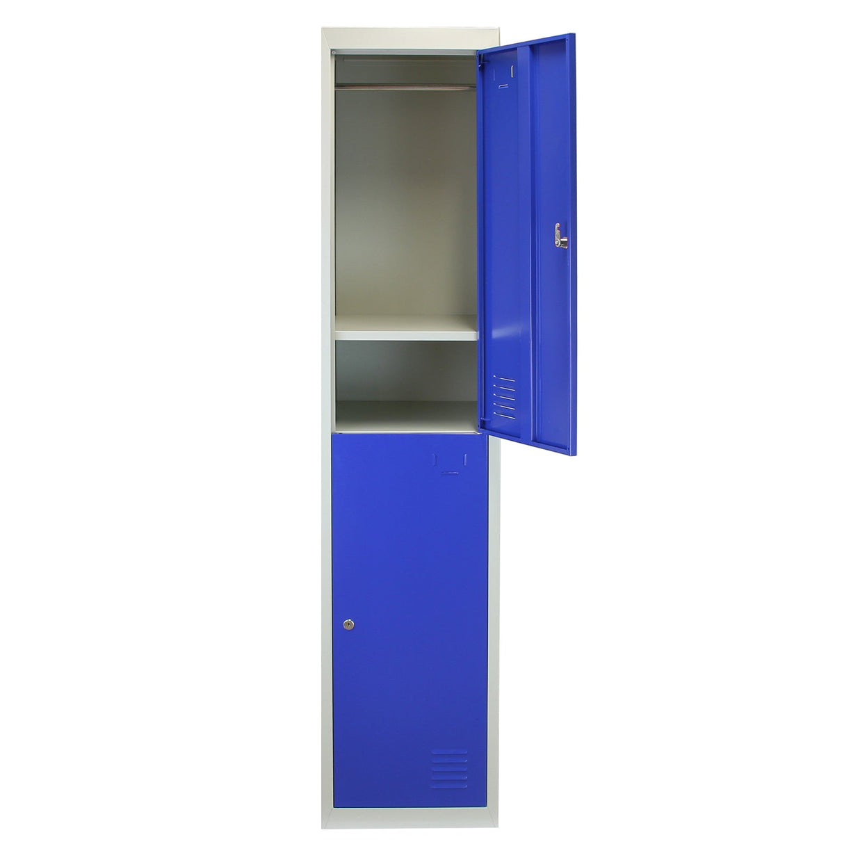 3 armá rios para montar com 2 portas de aço azul para escola e academia