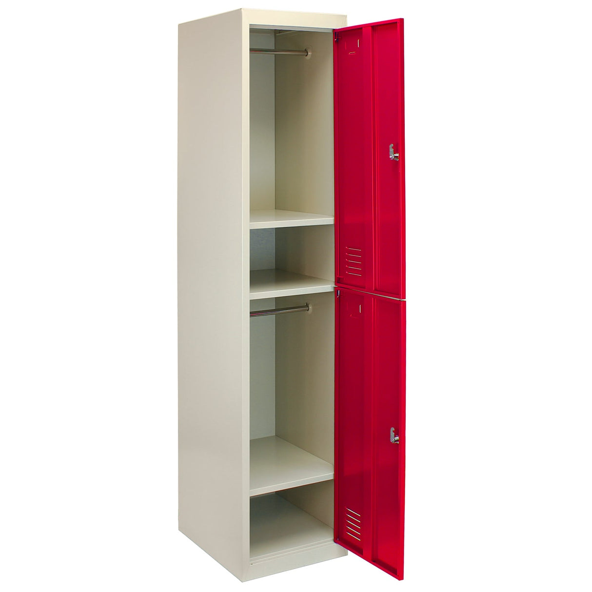 3 Armá rios para Montar com 2 Portas de Aço Vermelho 45cm x 114cm x 180cm