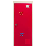 3 Armá rios para Montar com 2 Portas de Aço Vermelho 45cm x 114cm x 180cm
