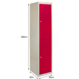 3 Armá rios para Montar com 2 Portas de Aço Vermelho 45cm x 114cm x 180cm
