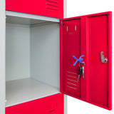 Armá rio com 4 Portas em Aço Vermelho para Escolas, Giná sios e Vestiá rios