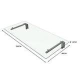 Cobertura e suportes de vidro, 120 cm de largura, 80 cm de profundidade