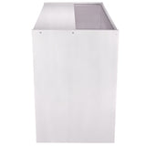 Expositor comercial K1200 em MDF branco com fechadura e prateleira de vidro