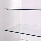 Expositor comercial K1200 em MDF branco com fechadura e prateleira de vidro