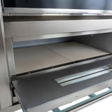 Forno comercial grande para pizza KuKoo com estrutura de aço inoxidável, superfície de pedra e design moderno e funcional
