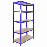 5 x Estanterias T-Rax 90 cm, Conectores de Baía & Martelo - Azul