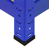 4 x Estanterias T-Rax 90 cm, Conectores de Baía & Martelo - Azul