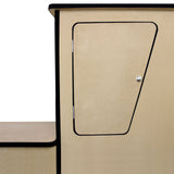 Revestimento cinza fumê para van, com textura suave e acabamento elegante, ideal para cozinha de camper com 11 m²