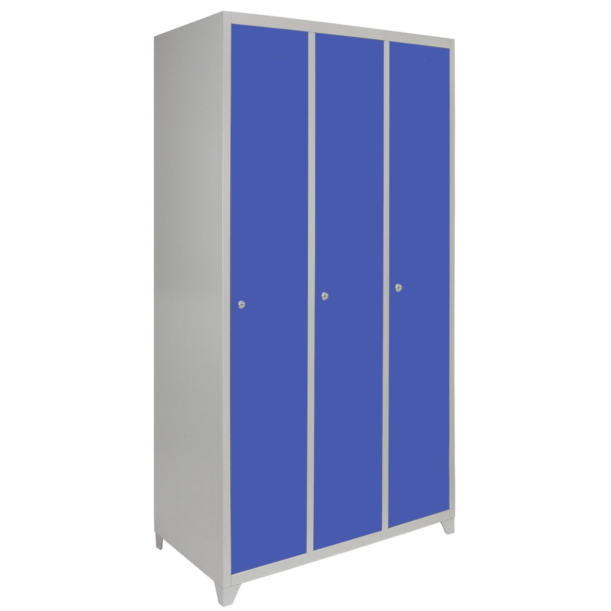 Armário Horizontal para Montar com 3 Portas de Aço Azul para Escolas