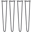 Pernas de garfo de ski em aço preto, com design elegante e moderno, medindo 71cm de altura e 10mm de espessura, ideal para móveis