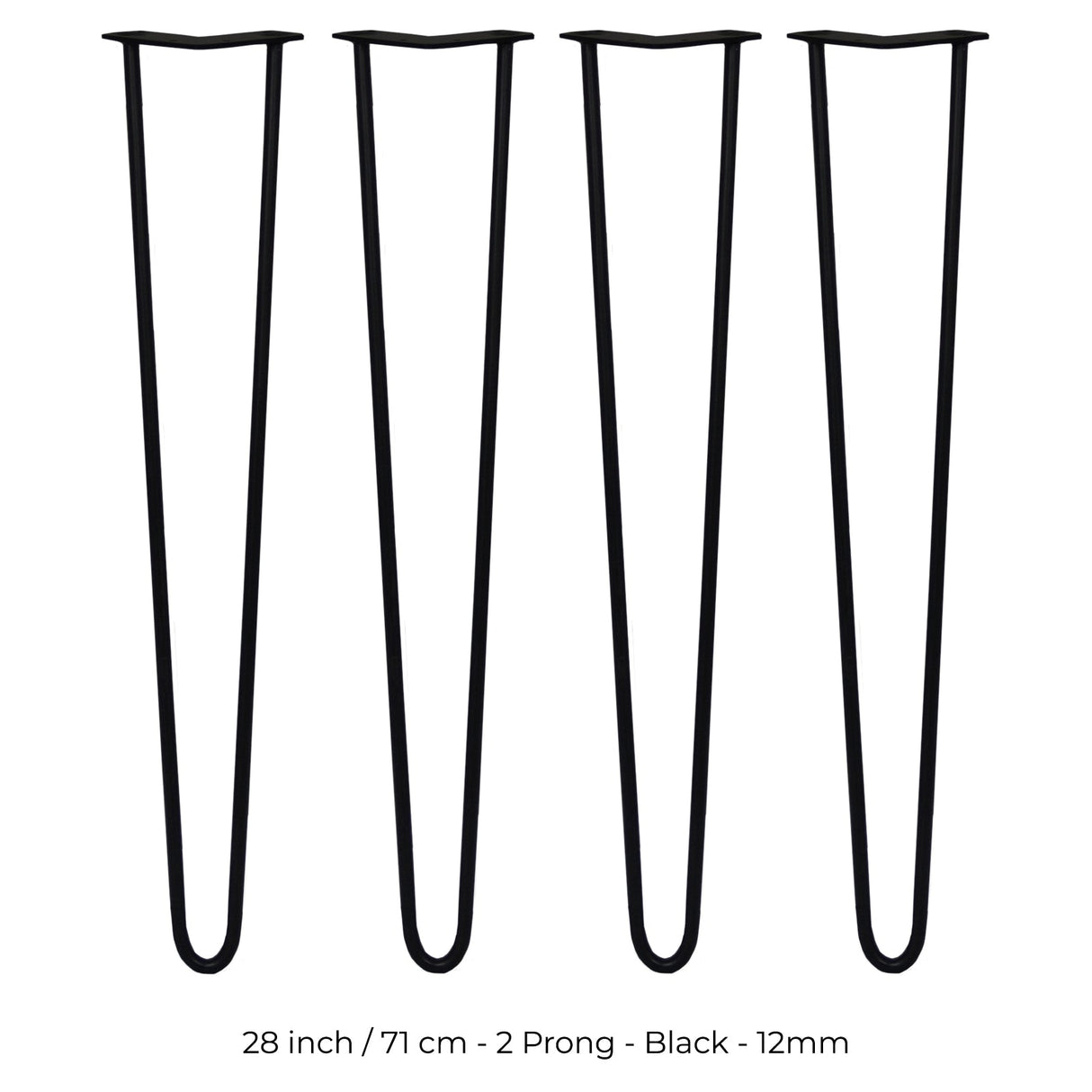 4 Pernas de Garfo Pernas de SkiSki 71cm Aço Preto 2 Dentes 12mm