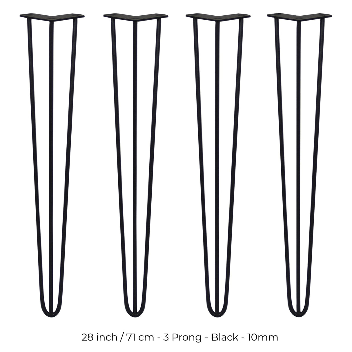 4 Pernas de Garfo Pernas de SkiSki 71cm Aço Preto 3 Dentes 10mm