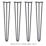 4 Pernas de Garfo Pernas de SkiSki 71cm Aço Preto 3 Dentes 10mm