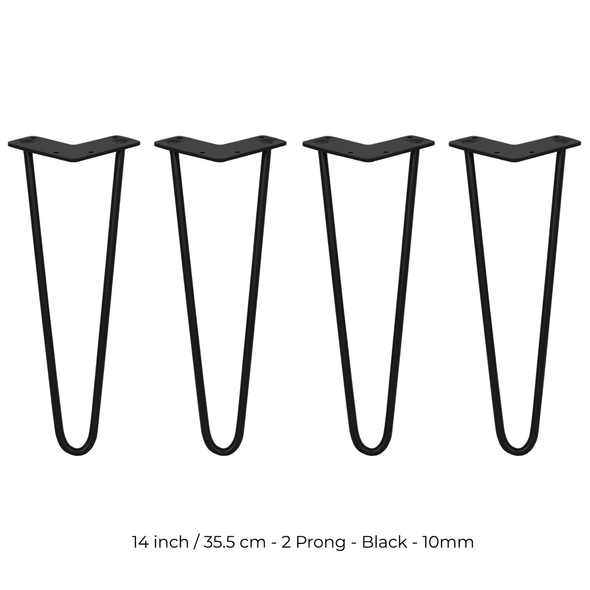 4 Pernas SkiSki Pernas Garfo 35,5cm Aço Preto 2 Dentes 10mm