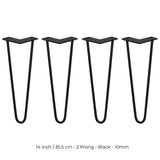 4 Pernas SkiSki Pernas Garfo 35,5cm Aço Preto 2 Dentes 10mm