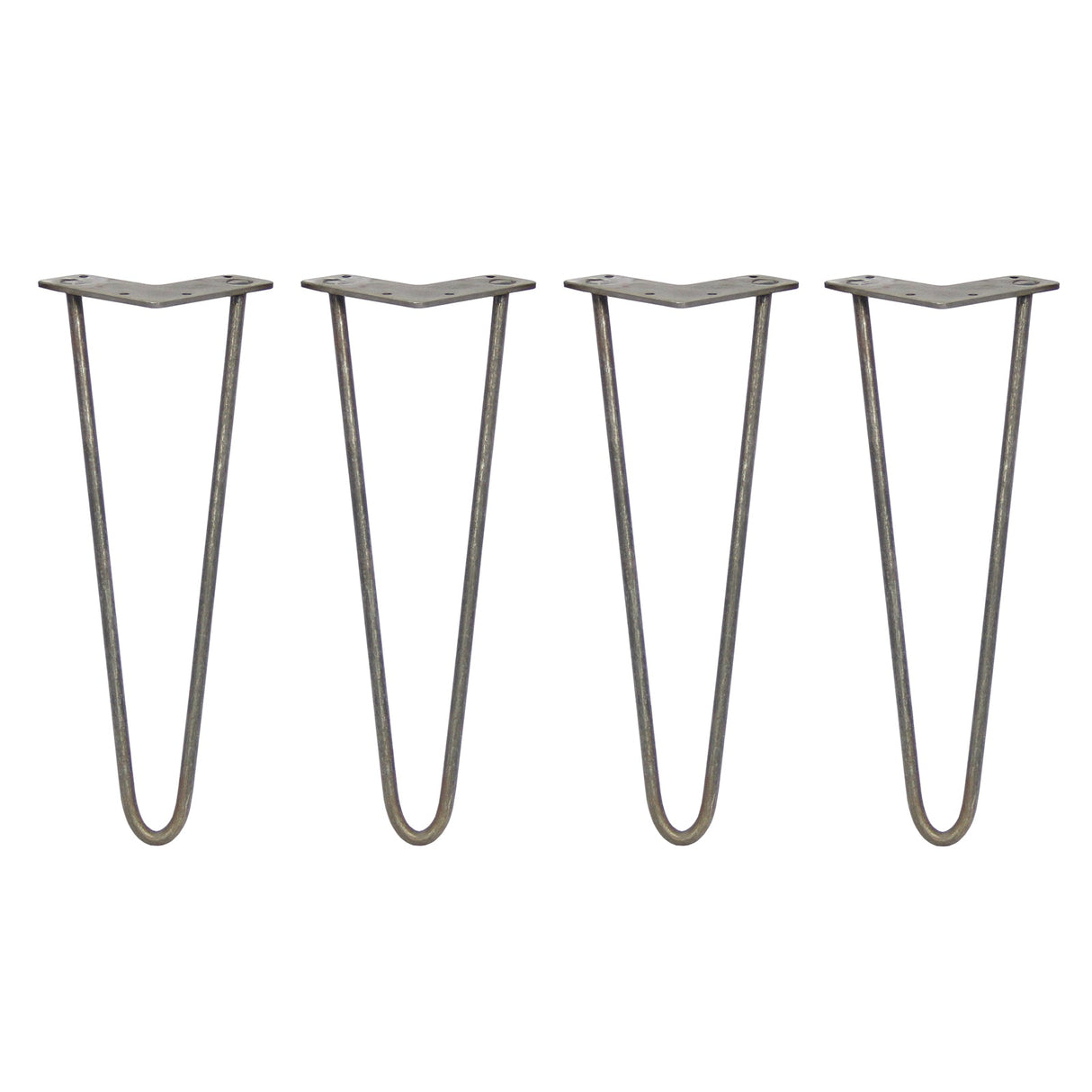 4 Pernas de Forquilha Pernas de SkiSki 35,5cm Aço Natural 2 Dentes 10mm