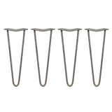 4 Pernas de Forquilha Pernas de SkiSki 35,5cm Aço Natural 2 Dentes 10mm