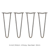 4 Pernas de Forquilha Pernas de SkiSki 35,5cm Aço Natural 2 Dentes 10mm