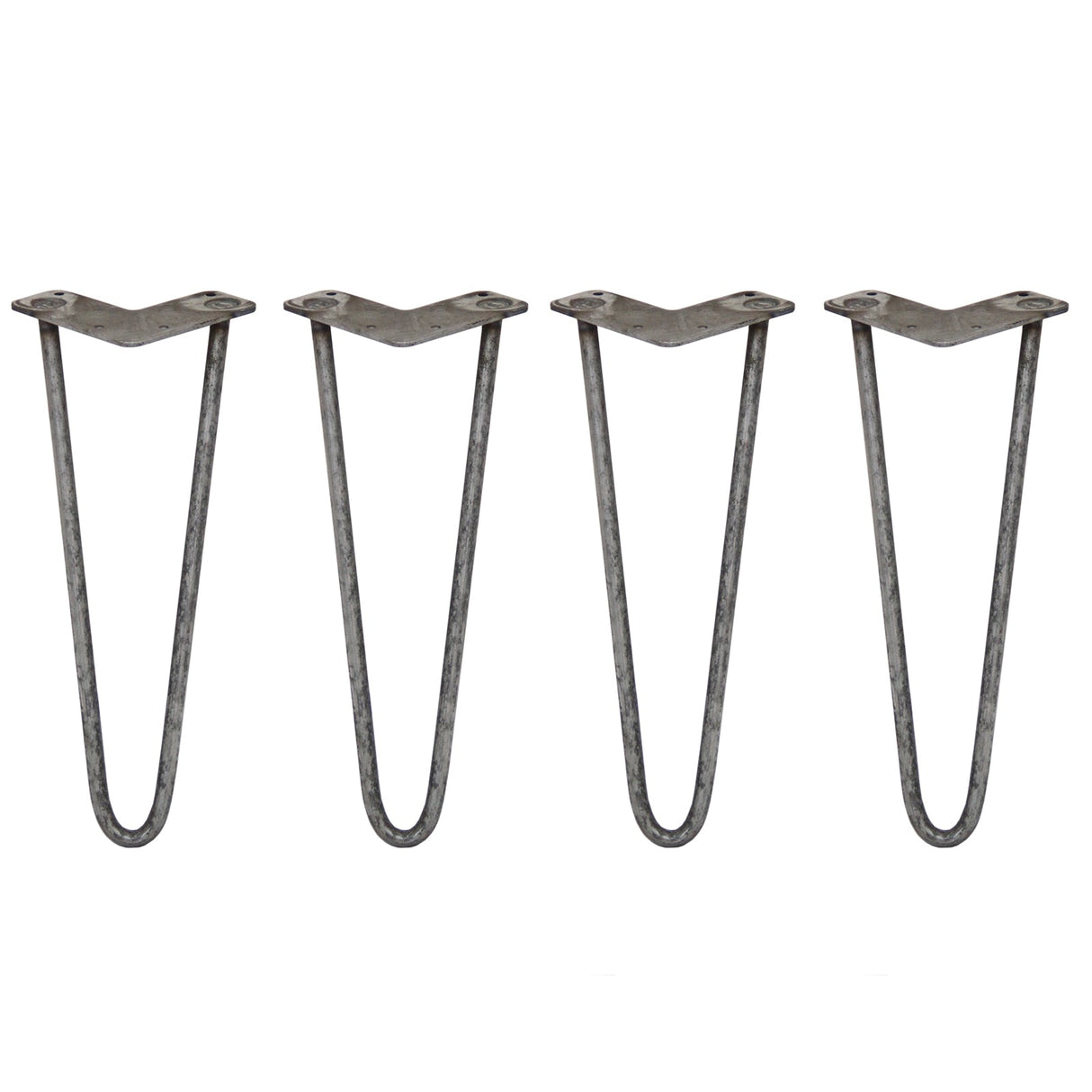 4 Pernas de Forquilha Pernas de SkiSki 35,5cm Aço Natural 2 Dentes 12mm