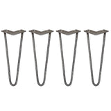 4 Pernas de Forquilha Pernas de SkiSki 35,5cm Aço Natural 2 Dentes 12mm