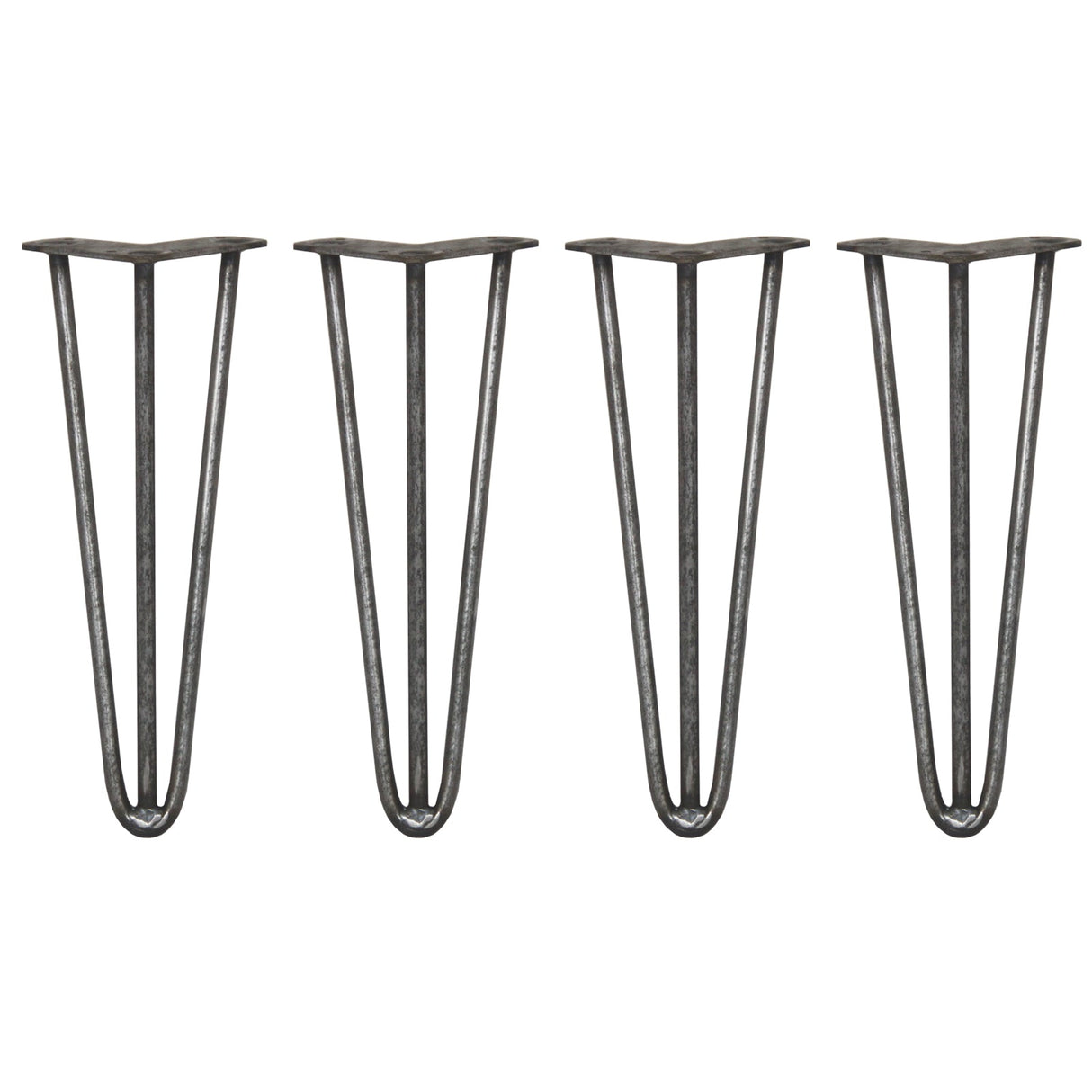 4 Pernas de Forquilha Pernas de SkiSki 35,5cm Aço Natural 3 Dentes 12mm