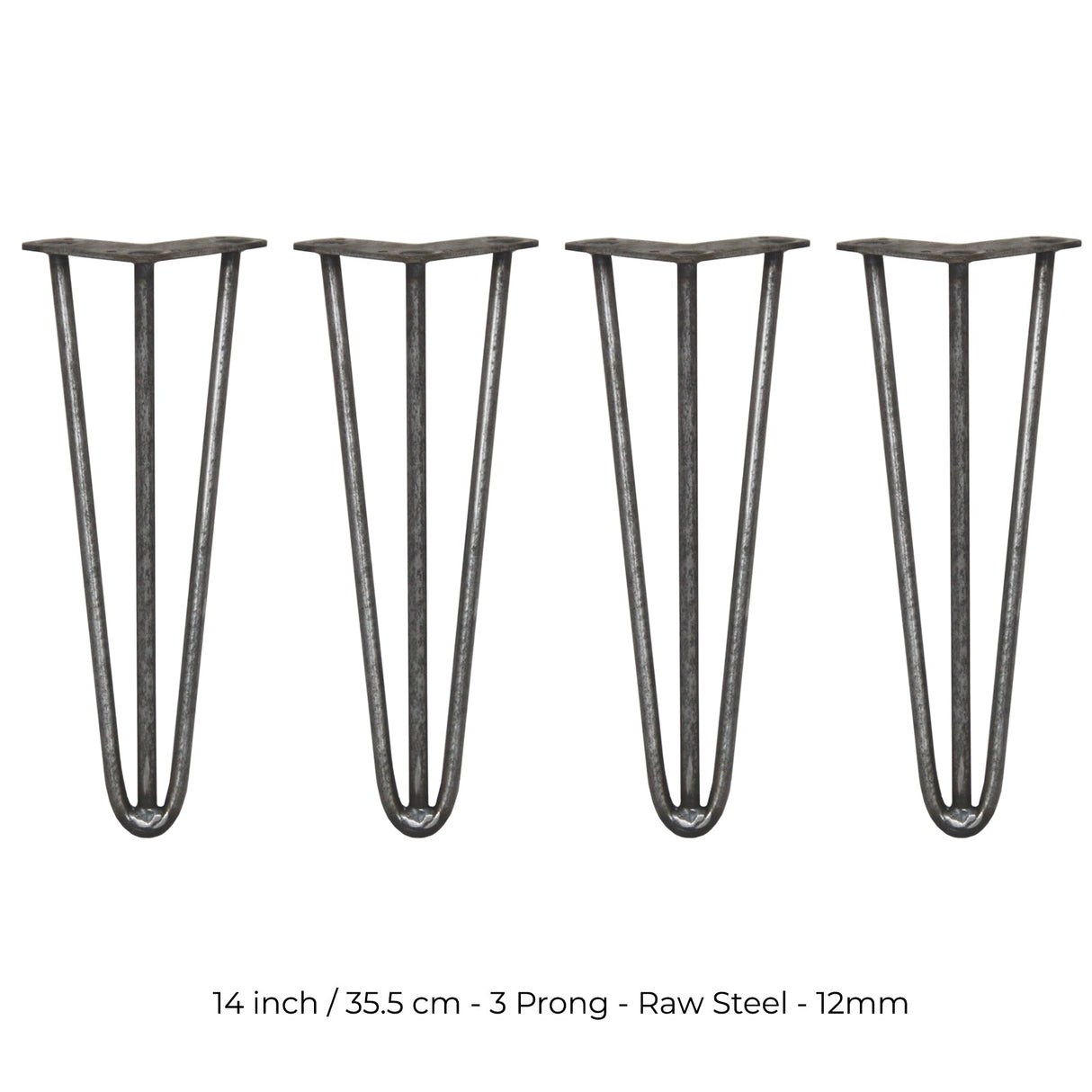 4 Pernas de Forquilha Pernas de SkiSki 35,5cm Aço Natural 3 Dentes 12mm