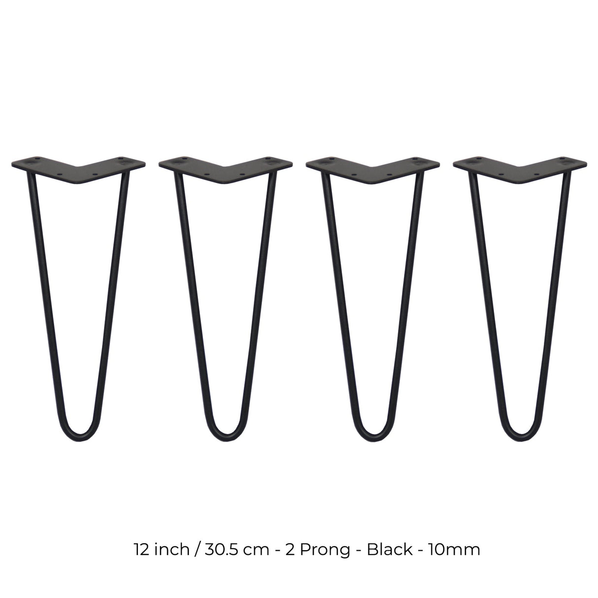 4 Pernas SkiSki Pernas Garfo 30,5cm Aço Preto 2 Dentes 10mm