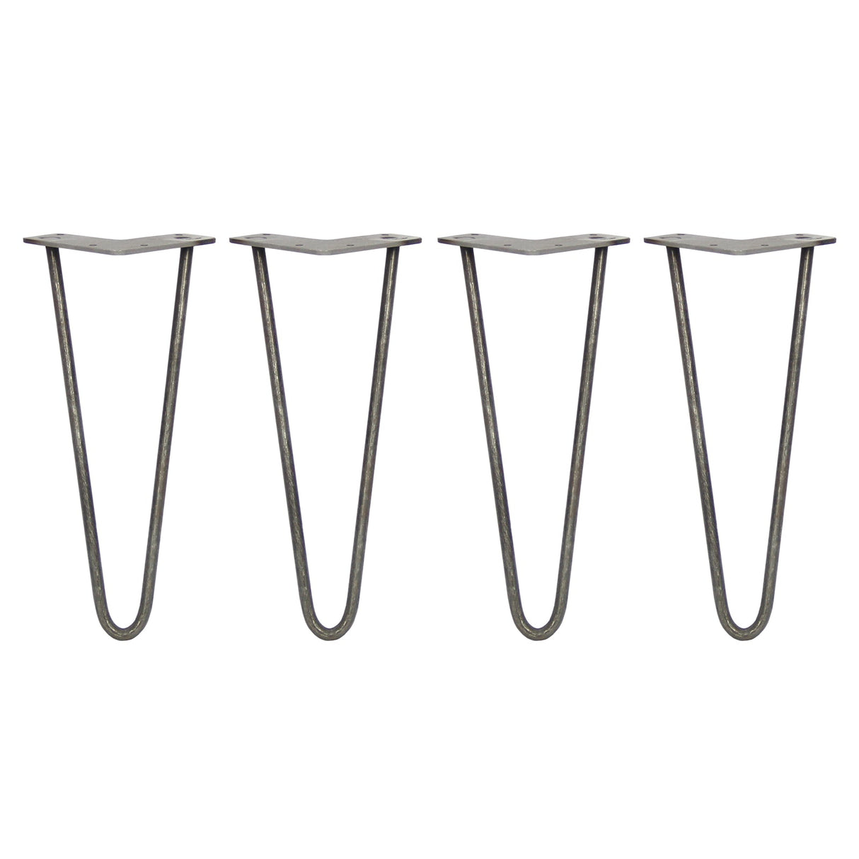 4 Pernas de Forquilha Pernas de SkiSki 30,5cm Aço Natural 2 Dentes 10mm