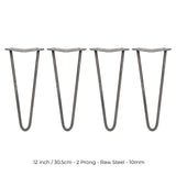 4 Pernas de Forquilha Pernas de SkiSki 30,5cm Aço Natural 2 Dentes 10mm