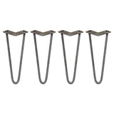 4 Pernas de Forquilha Pernas de SkiSki 30,5cm Aço Natural 2 Dentes 12mm