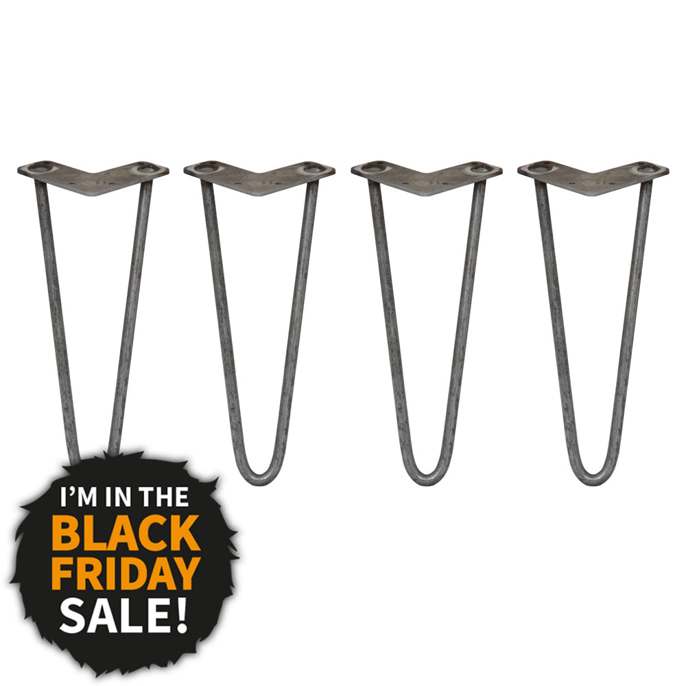 4 Pernas de Forquilha Pernas de SkiSki 30,5cm Aço Natural 2 Dentes 12mm