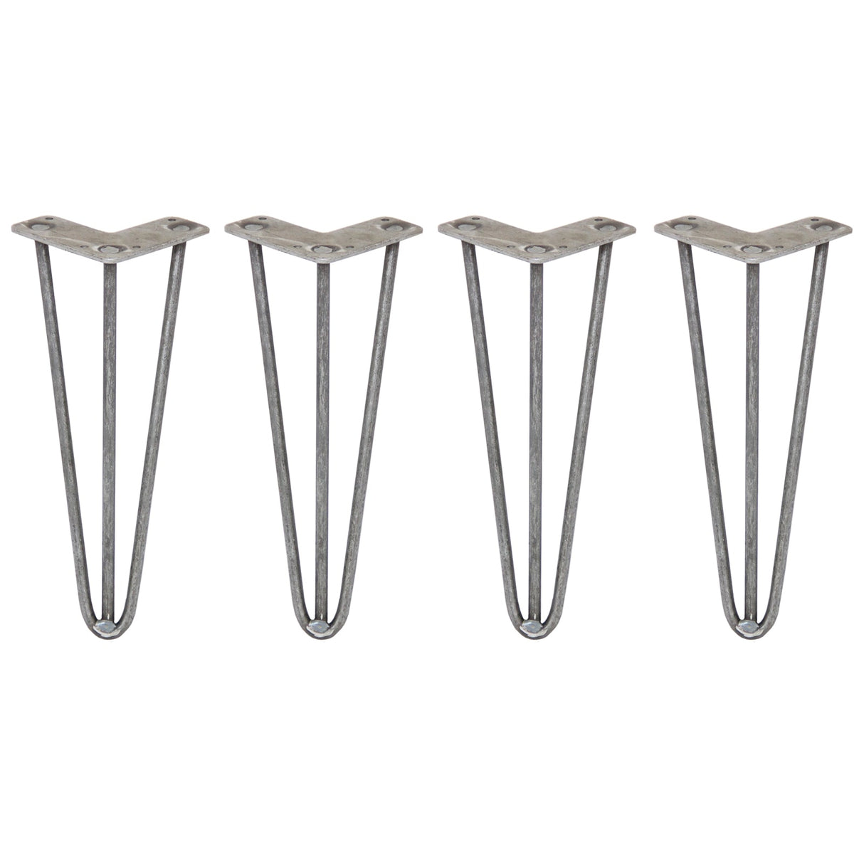 4 Pernas de Forquilha Pernas de SkiSki 30,5cm Aço Natural 3 Dentes 10mm