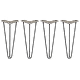 4 Pernas de Forquilha Pernas de SkiSki 30,5cm Aço Natural 3 Dentes 10mm