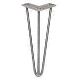 4 Pernas de Forquilha Pernas de SkiSki 30,5cm Aço Natural 3 Dentes 10mm
