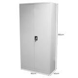 Cómoda de escritório metá lica de 180 cm com 2 portas e 4 prateleiras